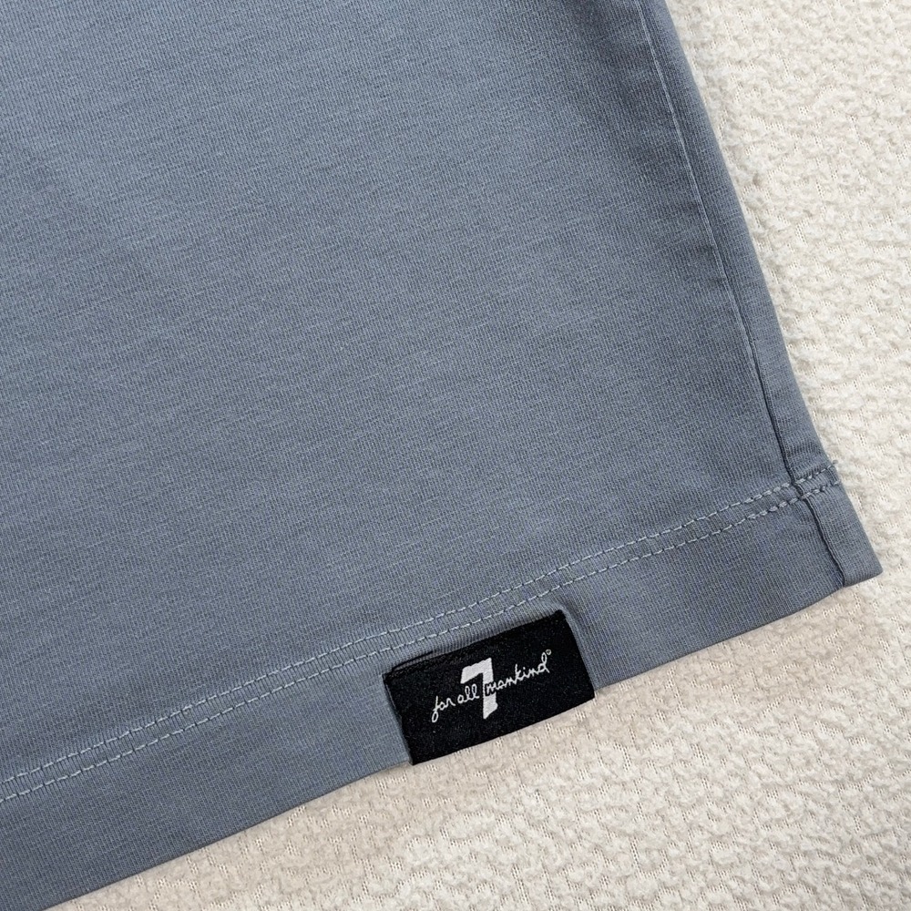 7 For All Mankind Luxe Performance T-Shirt Men's M Dusty Blue Stretch *Mark* - Picture 7 of 16
